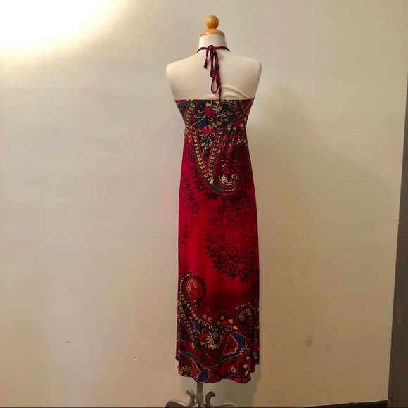Forever 21 Halter Maxi Dress Boho Print SP - Picture 4 of 8